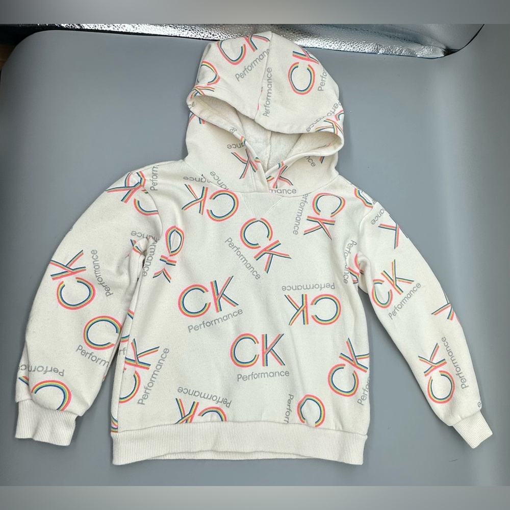 Calvin Klein Girls Toddler Hoodie 4T - Cream